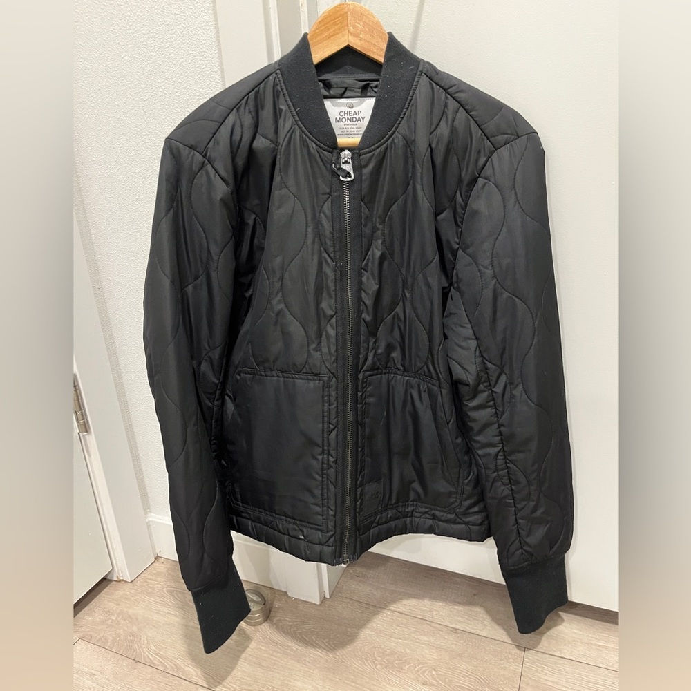 Mens Cheap Monday Quilted Bomber Jacket